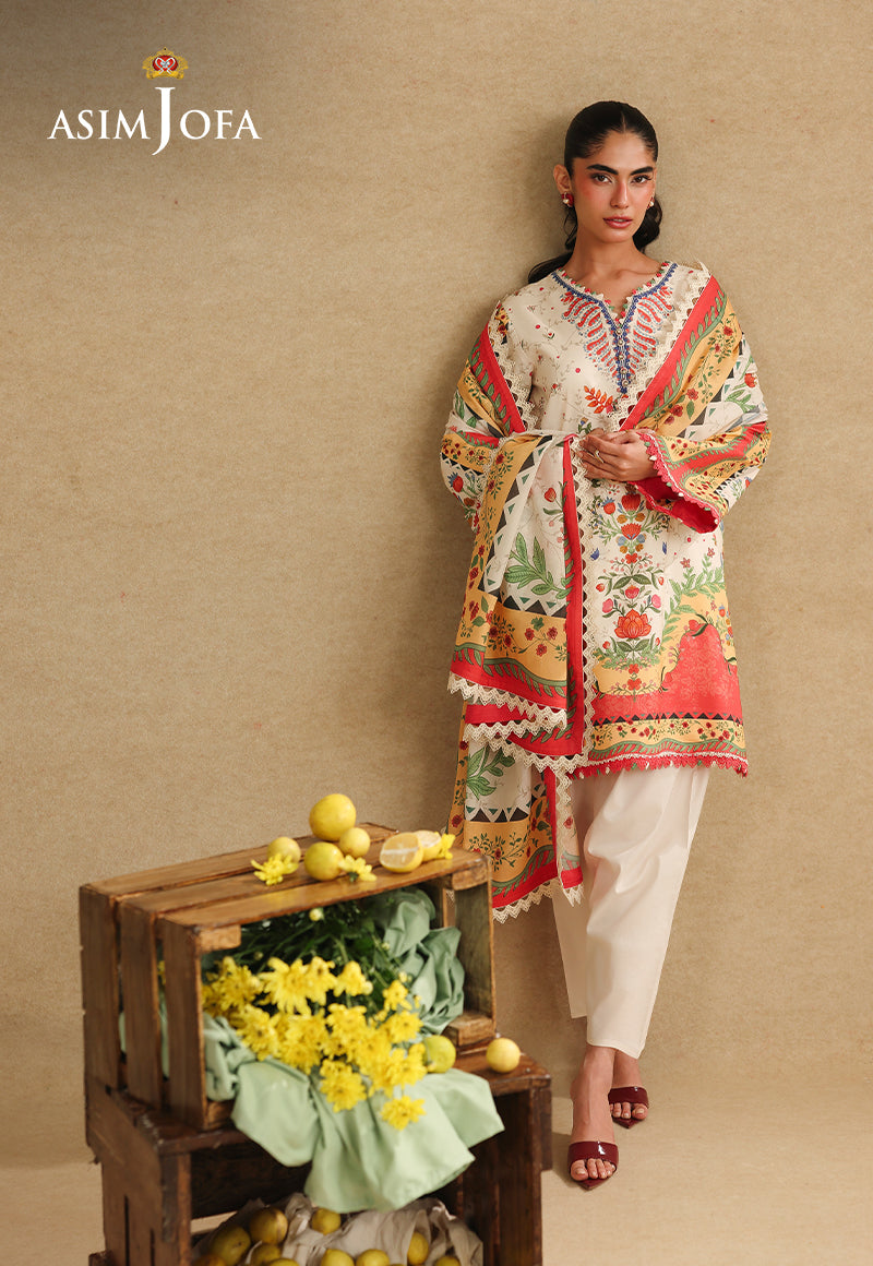 AJUBC-01 Printed Lawn Unstitched 3 Pcs