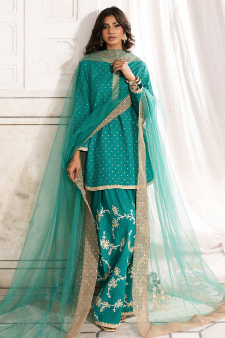 3-PC Embroidered Raw-Silk Suit CMA-6-352