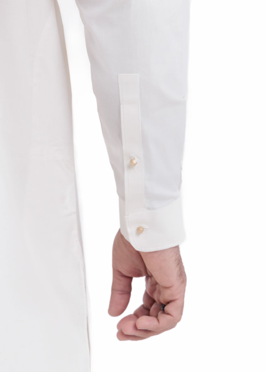 O-White-Cotton-Shalwar Suit - (MPS25SSS2054)