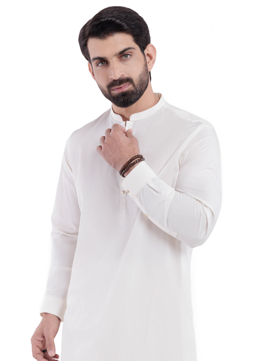 O-White-Cotton-Shalwar Suit - (MPS25SSS2054)