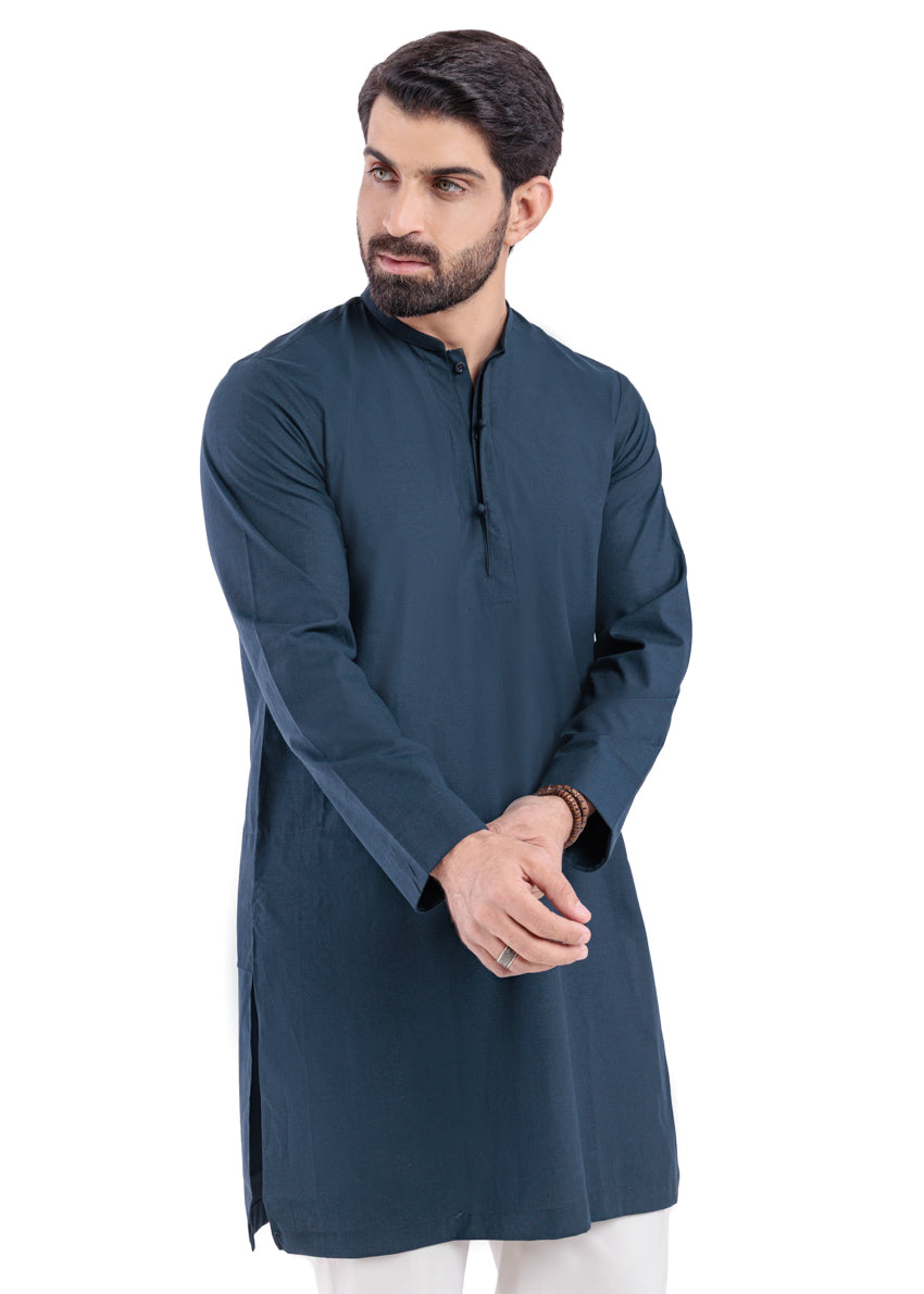 Navy-Blended-Kurta - (MP1PBW25BM10N4)