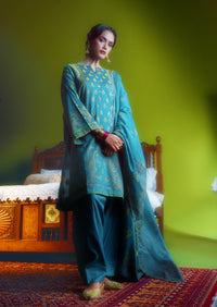 Teal-Jacquard-3 Piece (WP3PSBS26B1F31)
