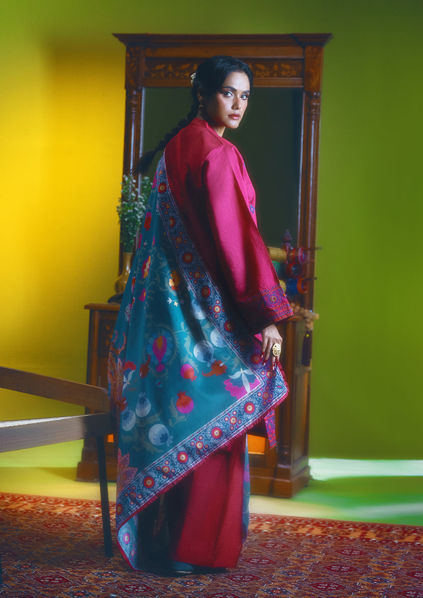 Carmine-Cotton-Silk-3 Piece (WP3PSSW25S10N3)