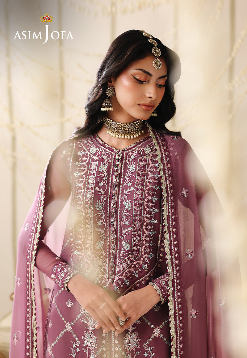 AJUFC-20 Embroidered Chiffon Unstitched 3 Pcs
