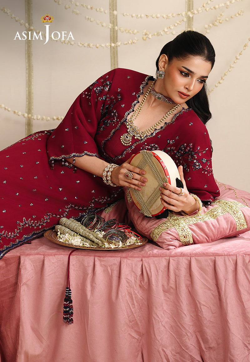 AJUFC-07 Embroidered Chiffon Unstitched 2 Pcs