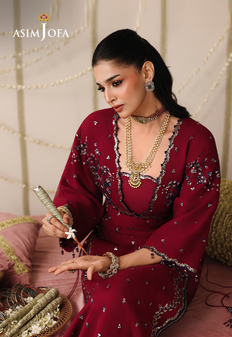 AJUFC-07 Embroidered Chiffon Unstitched 2 Pcs