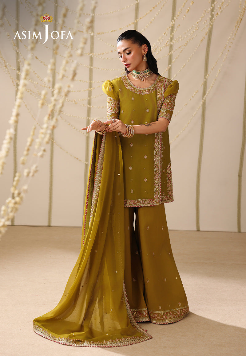 AJUFC-18 Embroidered Chiffon Unstitched 3 Pcs