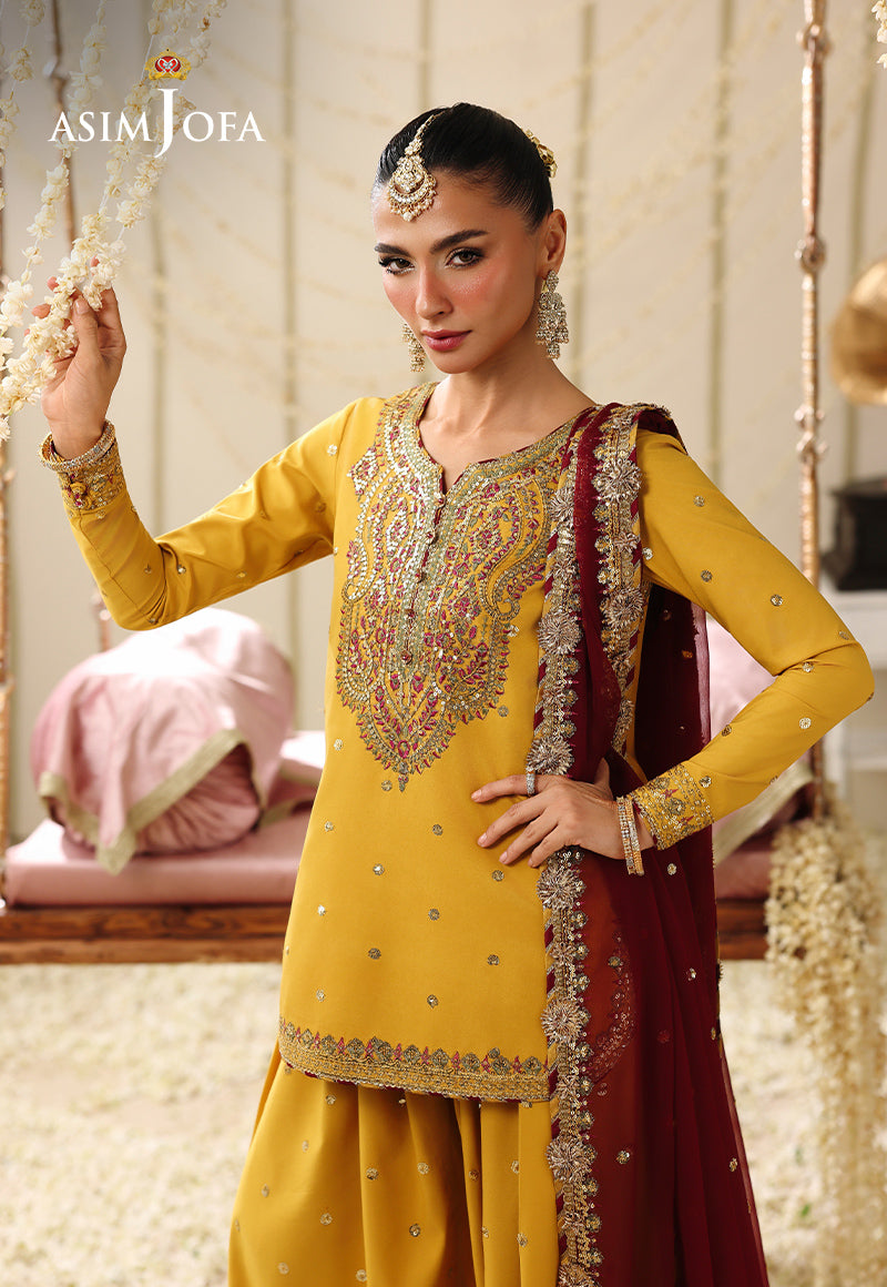 AJUFC-16 Embroidered Boski Silk Unstitched 3 Pcs