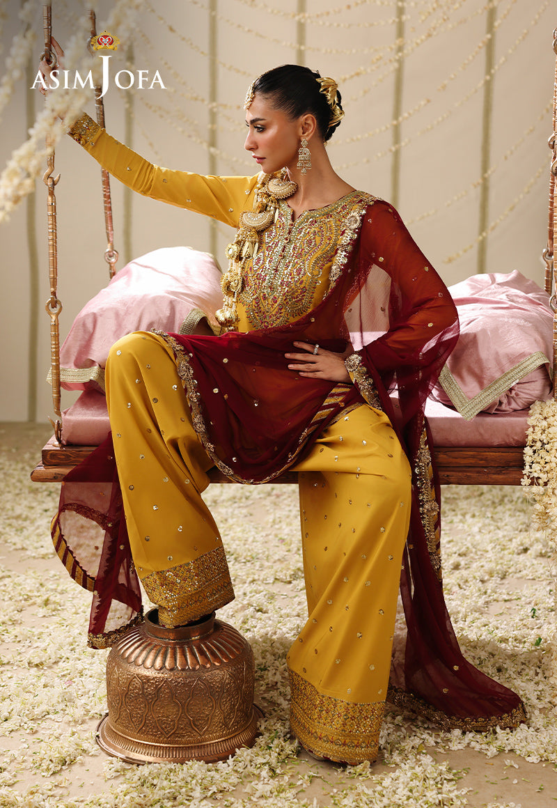 AJUFC-16 Embroidered Boski Silk Unstitched 3 Pcs