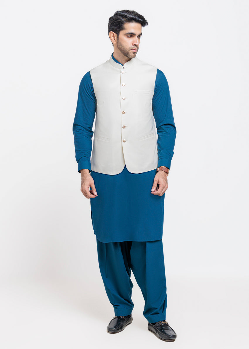 Cream-Blended-Waist Coat - (MPS25WCS1011)