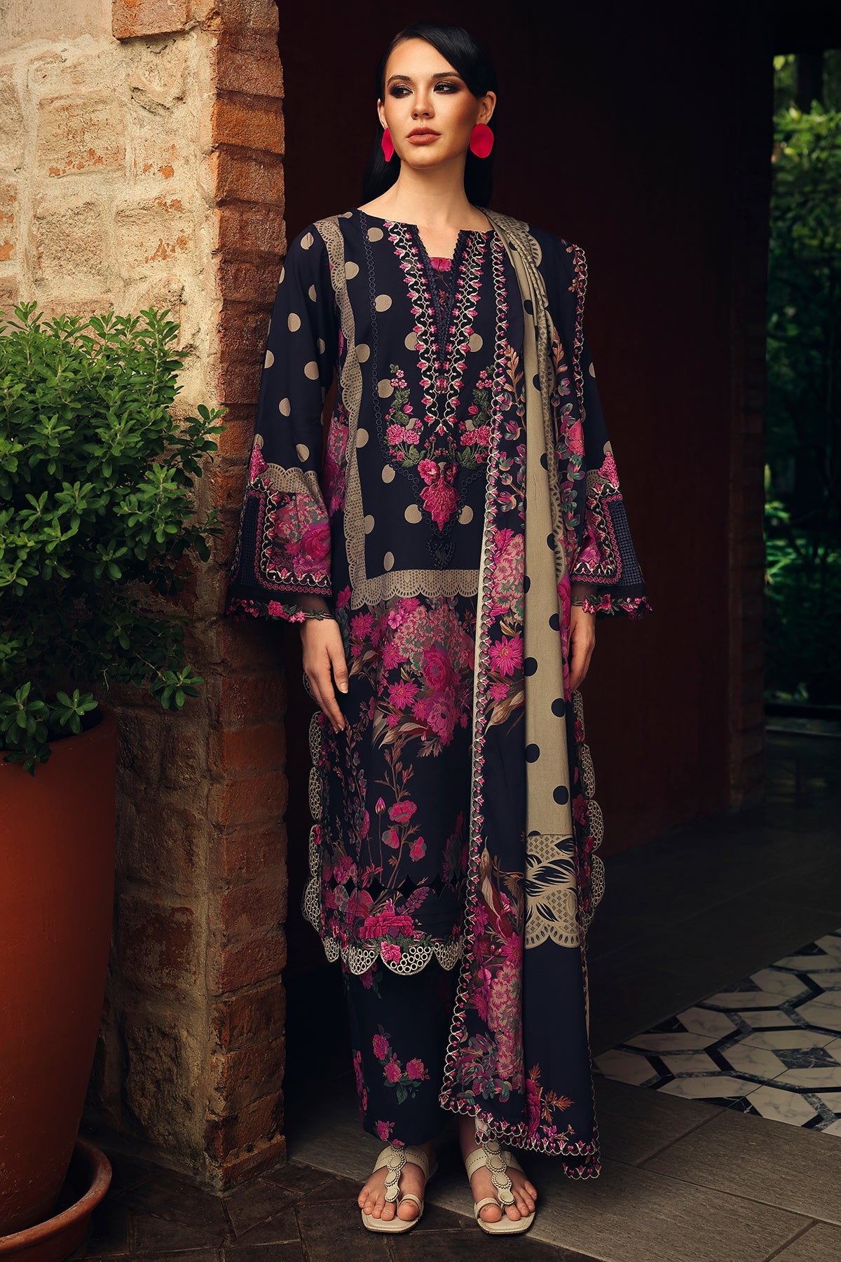 3-PC Stitched Embroidered Linen Collection CCW7-08P