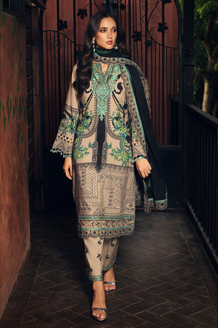 3-PC Unstitched Embroidered Linen Collection  ANW7-19