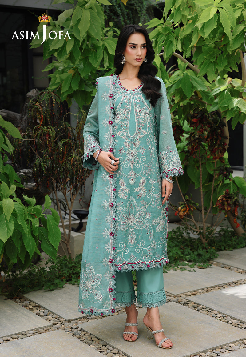 AJULC-09 Embroidered Chikankari Unstitched 3 Pcs