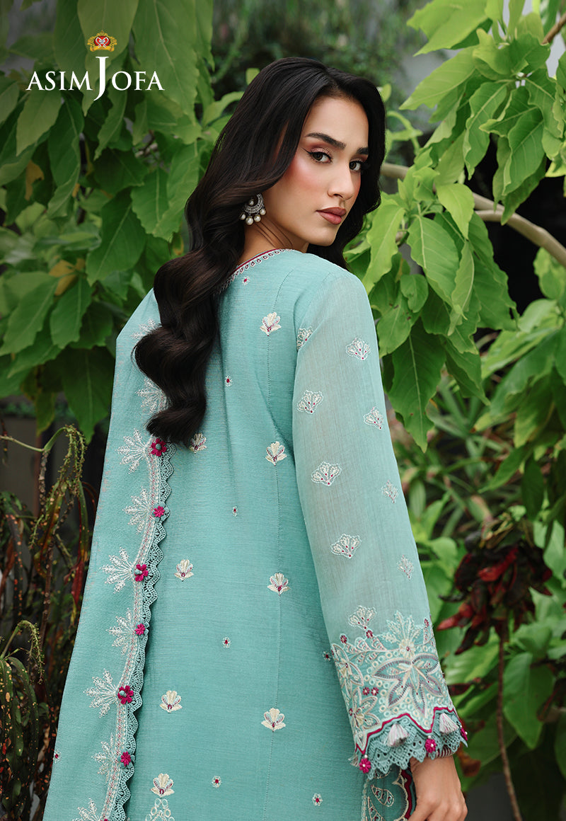 AJULC-09 Embroidered Paper Cotton Unstitched 3 Pcs