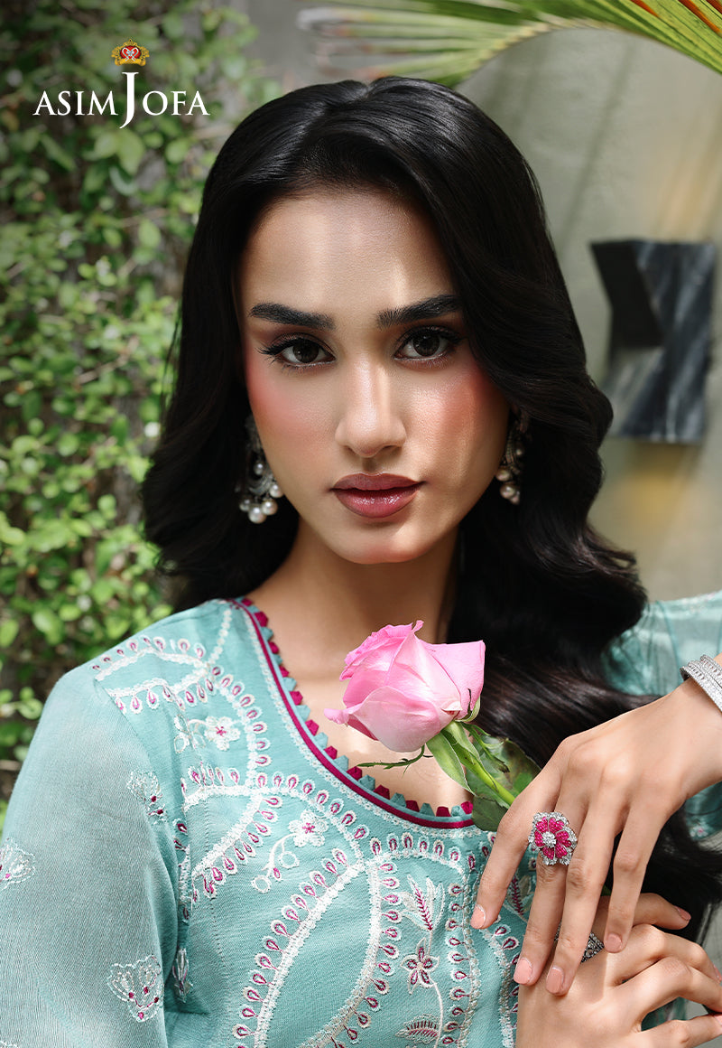 AJULC-09 Embroidered Paper Cotton Unstitched 3 Pcs