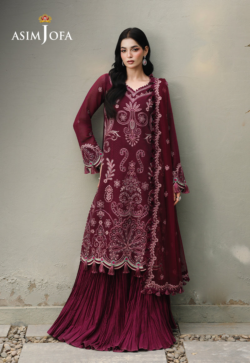 AJULC-10 Embroidered Paper Cotton Unstitched 3 Pcs