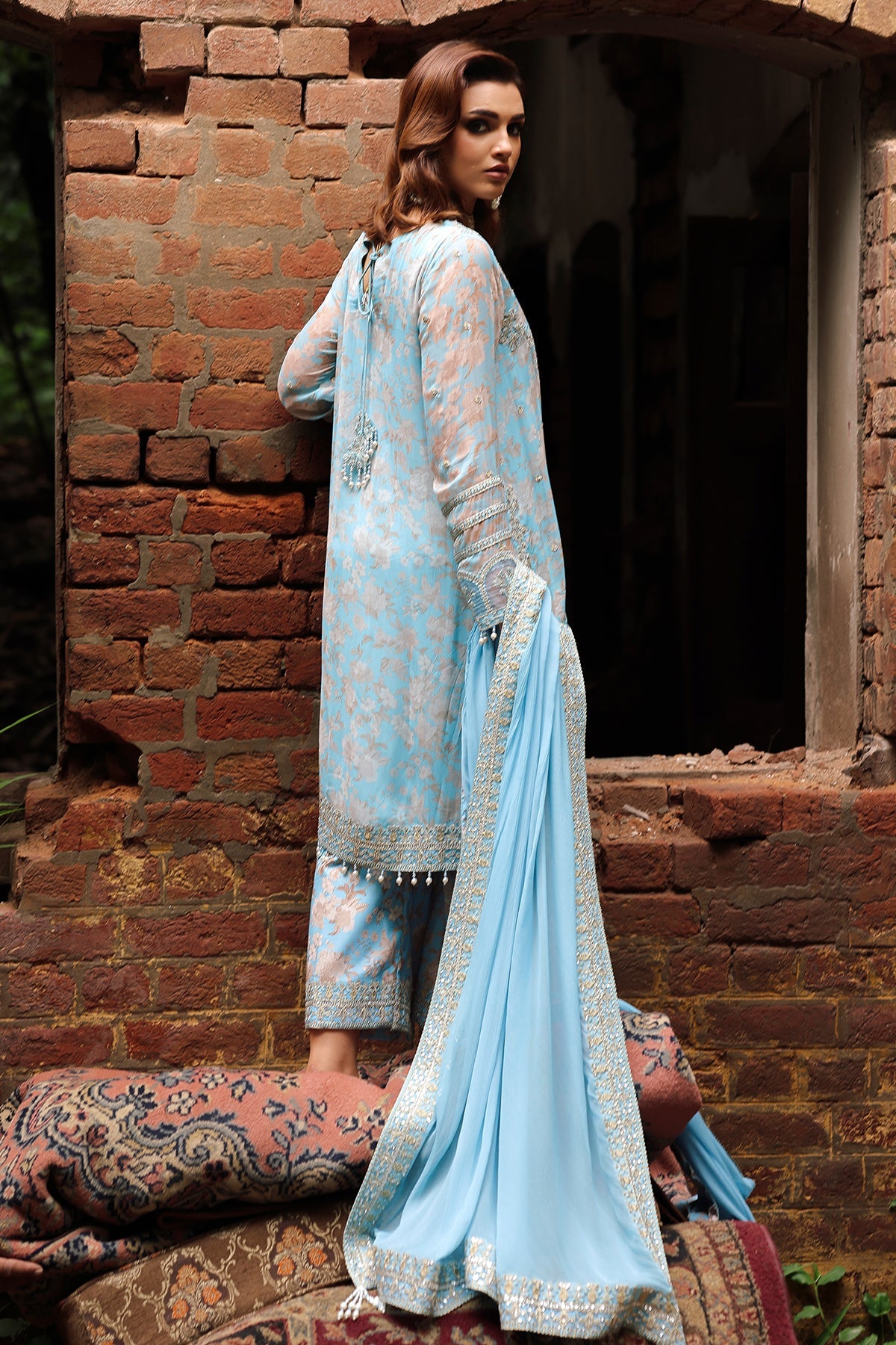 3-Pc Unstitched Embroidered Printed Chiffon Collection VSL6-15