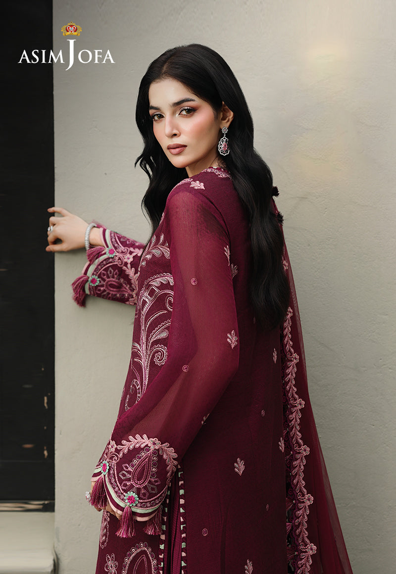 AJULC-10 Embroidered Chikankari Unstitched 3 Pcs