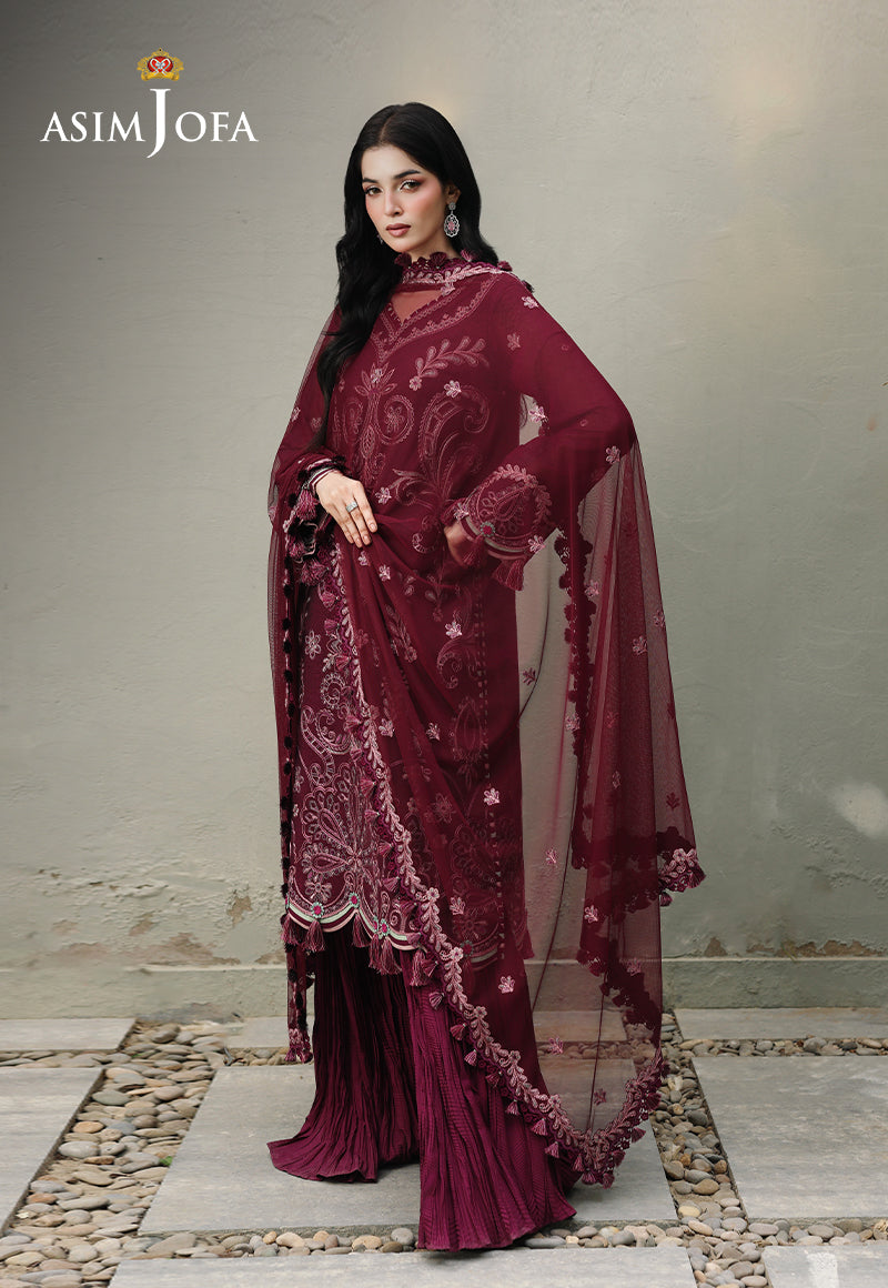 AJULC-10 Embroidered Paper Cotton Unstitched 3 Pcs
