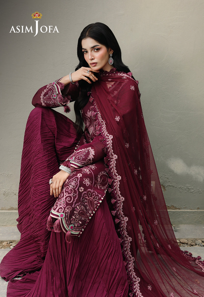 AJULC-10 Embroidered Paper Cotton Unstitched 3 Pcs