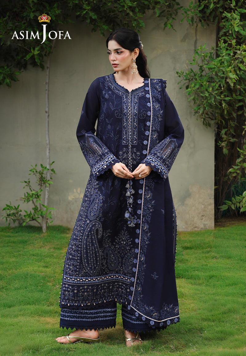 AJULC-07 Embroidered Chikankari Unstitched 3 Pcs