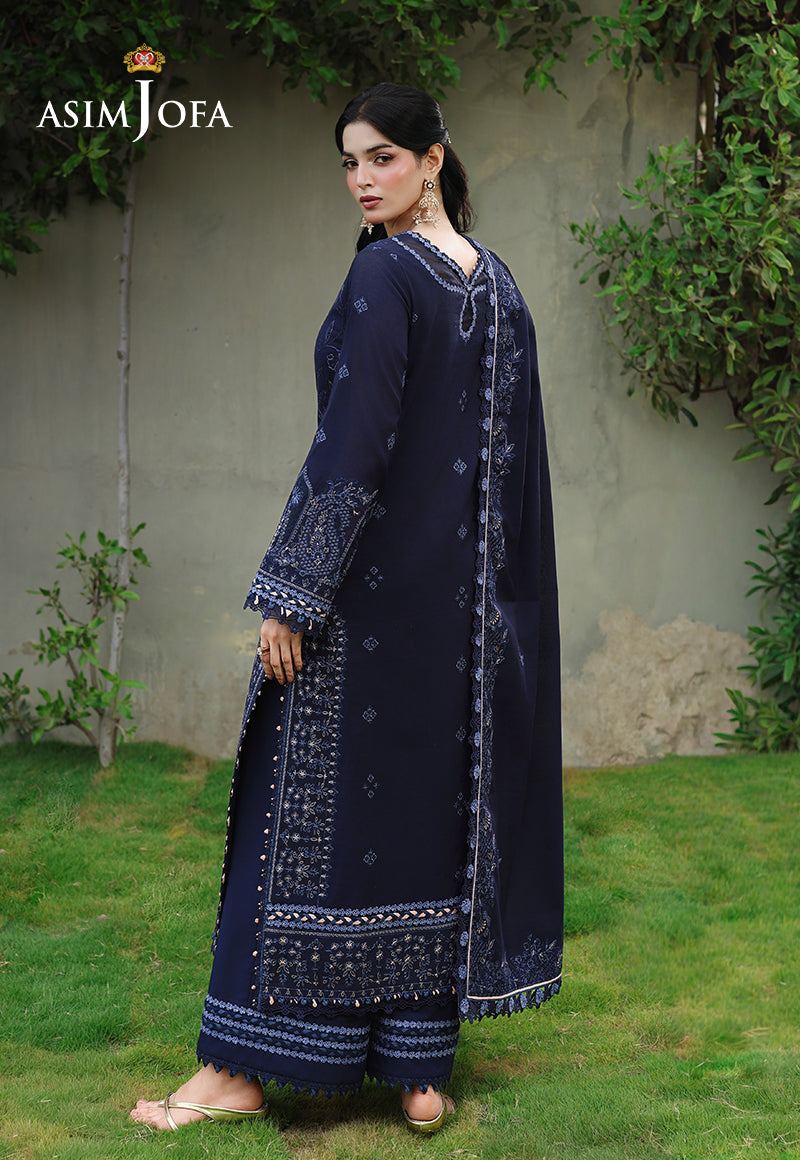 AJULC-07 Embroidered Paper Cotton Unstitched 3 Pcs