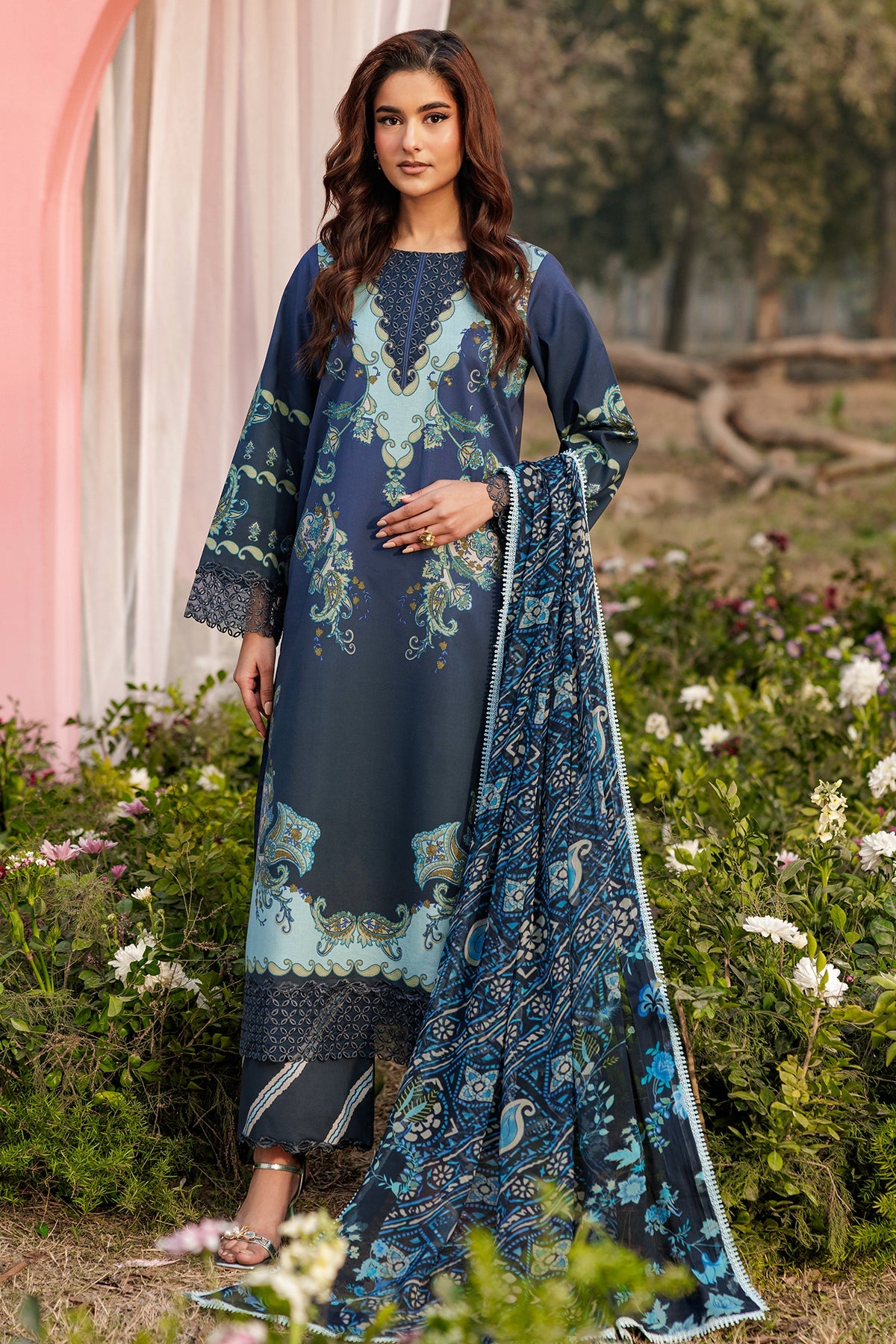 3-PC Unstitched Embroidered Lawn Collection CRB6-03