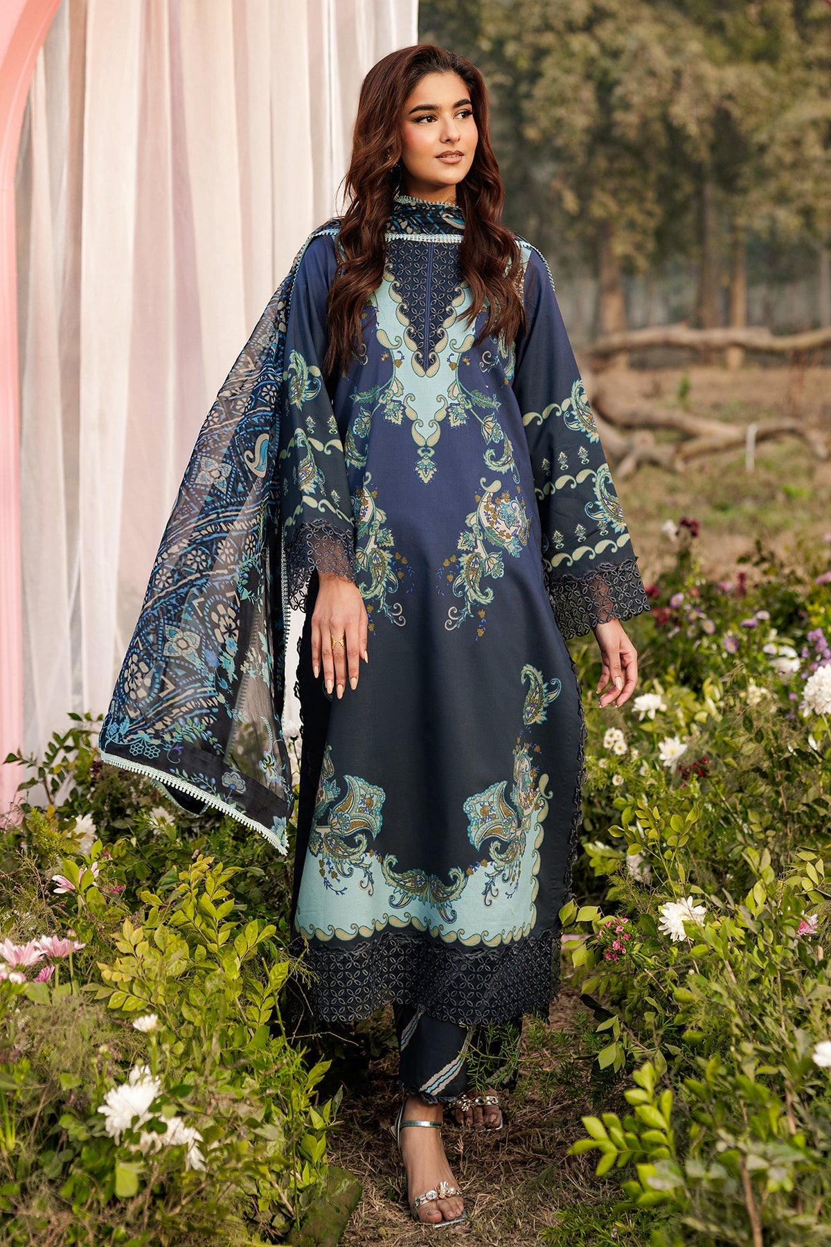3-PC Unstitched Embroidered Lawn Collection CRB6-03