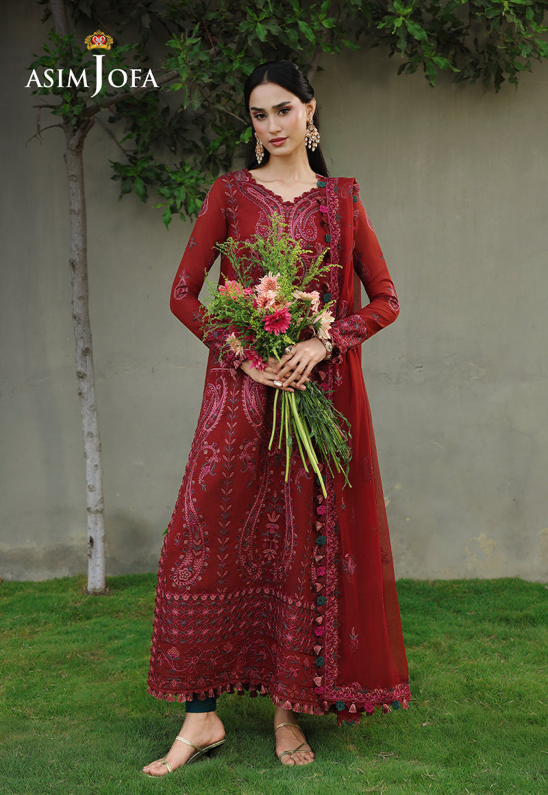 AJULC-05 Embroidered Paper Cotton Unstitched 3 Pcs