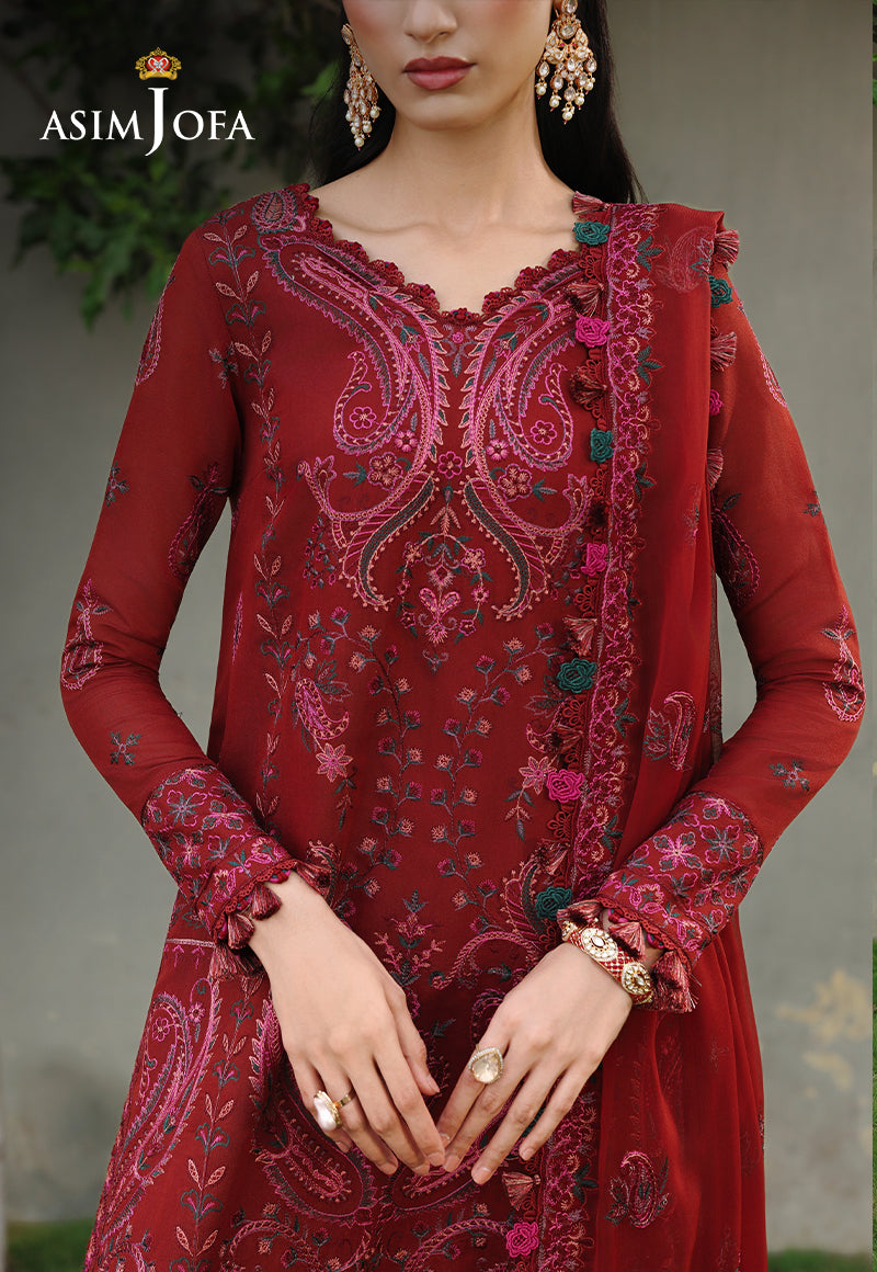 AJULC-05 Embroidered Paper Cotton Unstitched 3 Pcs