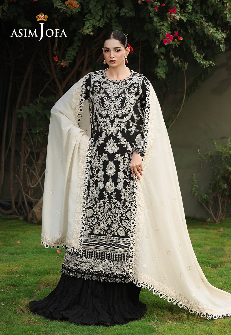 AJULC-01 Embroidered Paper Cotton Unstitched 3 Pcs