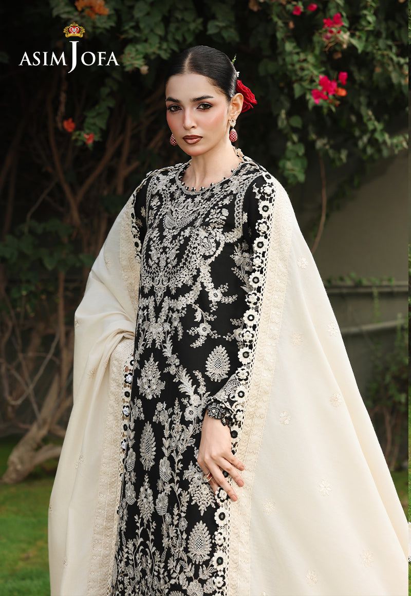 AJULC-01 Embroidered Paper Cotton Unstitched 3 Pcs