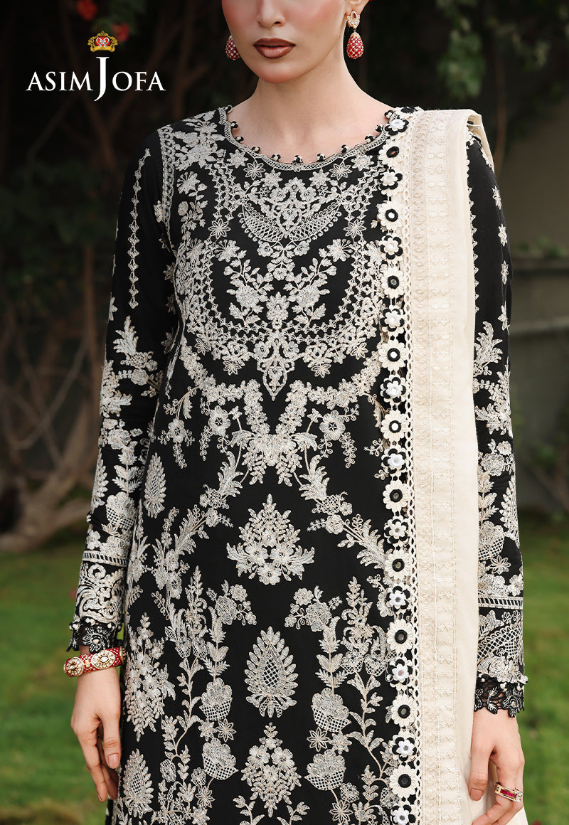 AJULC-01 Embroidered Paper Cotton Unstitched 3 Pcs