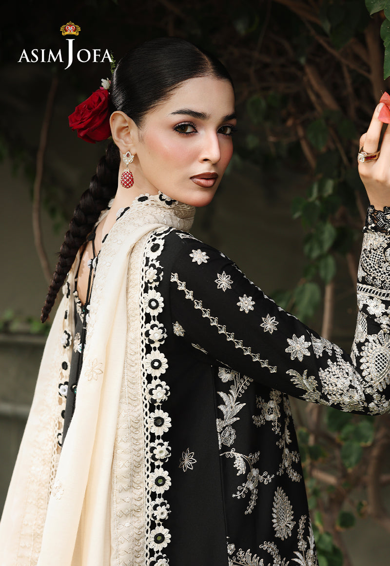AJULC-01 Embroidered Paper Cotton Unstitched 3 Pcs