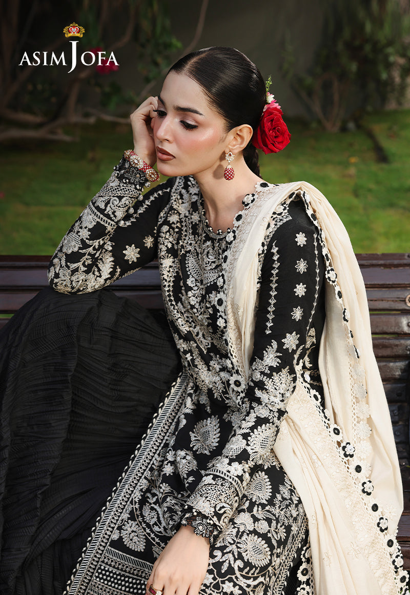 AJULC-01 Embroidered Paper Cotton Unstitched 3 Pcs