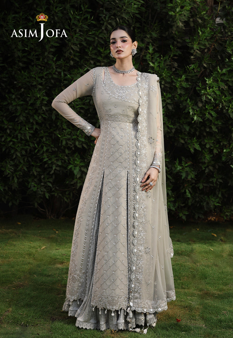 AJULC-08 Embroidered Chiffon Unstitched 3 Pcs