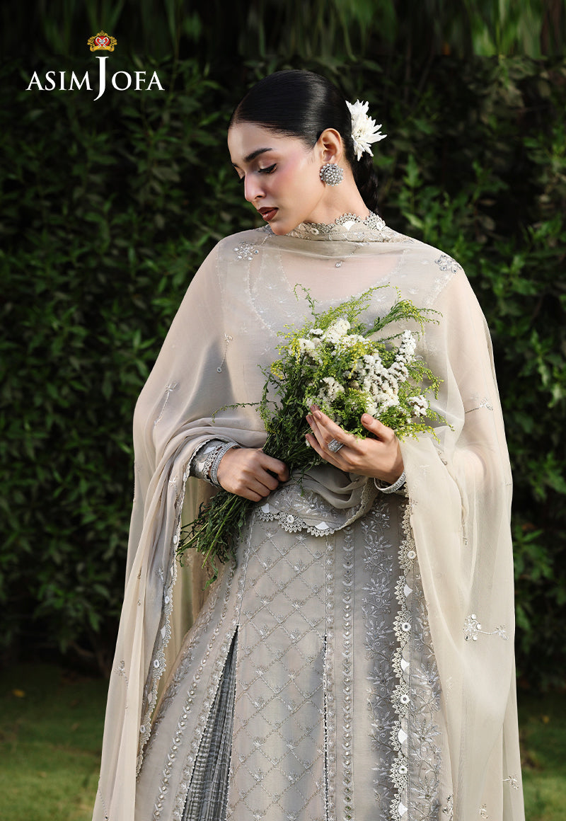 AJULC-08 Embroidered Chiffon Unstitched 3 Pcs