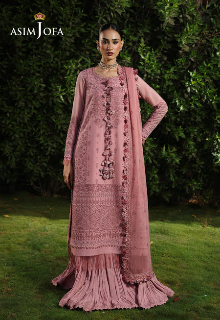 AJULC-03 Embroidered Chikankari Unstitched 3 Pcs