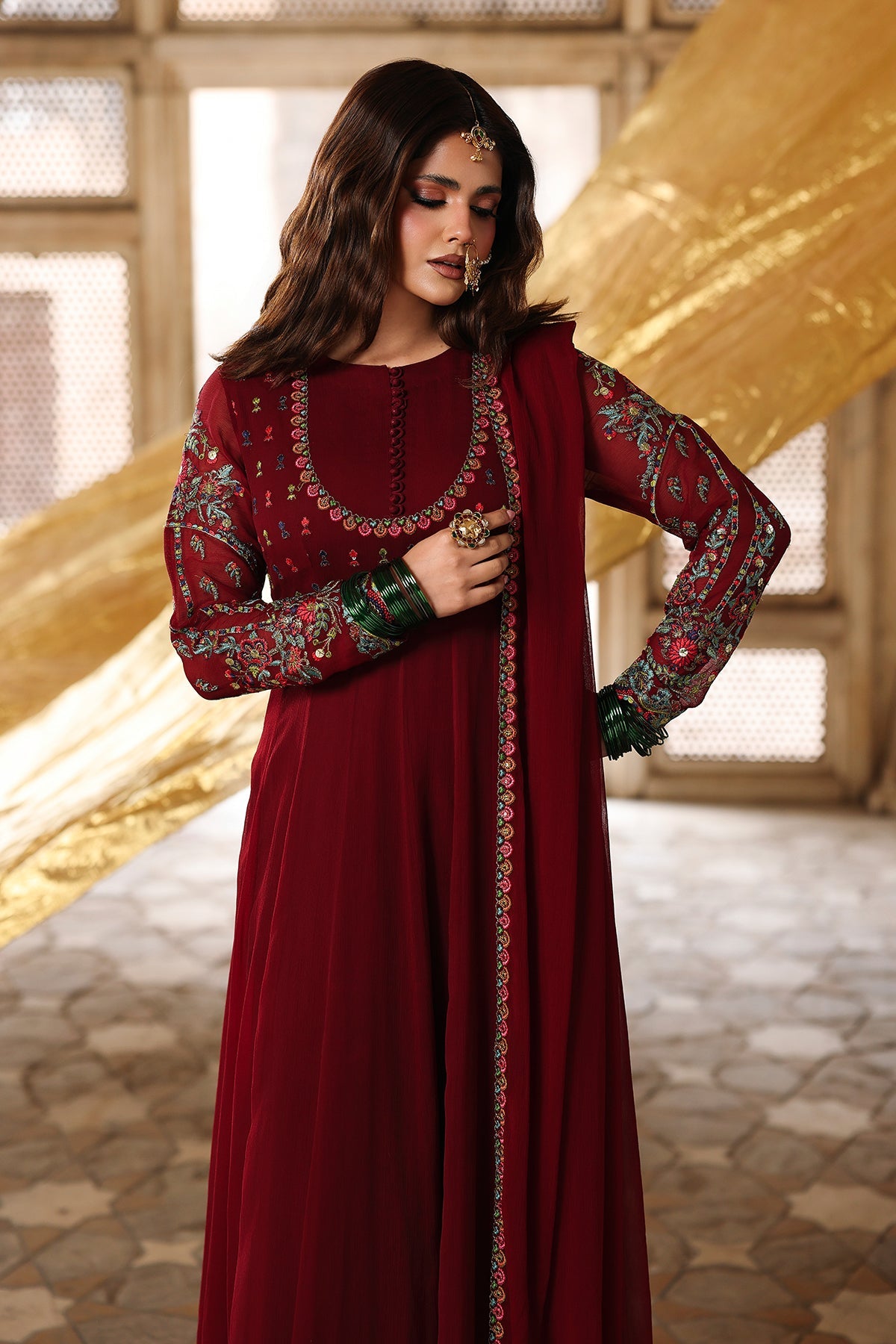 3-PC Embroidered Chiffon CMA-6-292