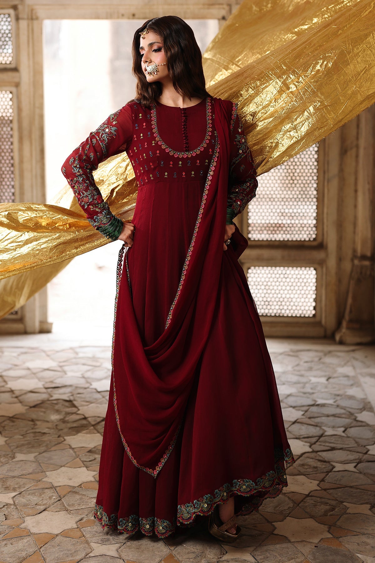3-PC Embroidered Chiffon CMA-6-292