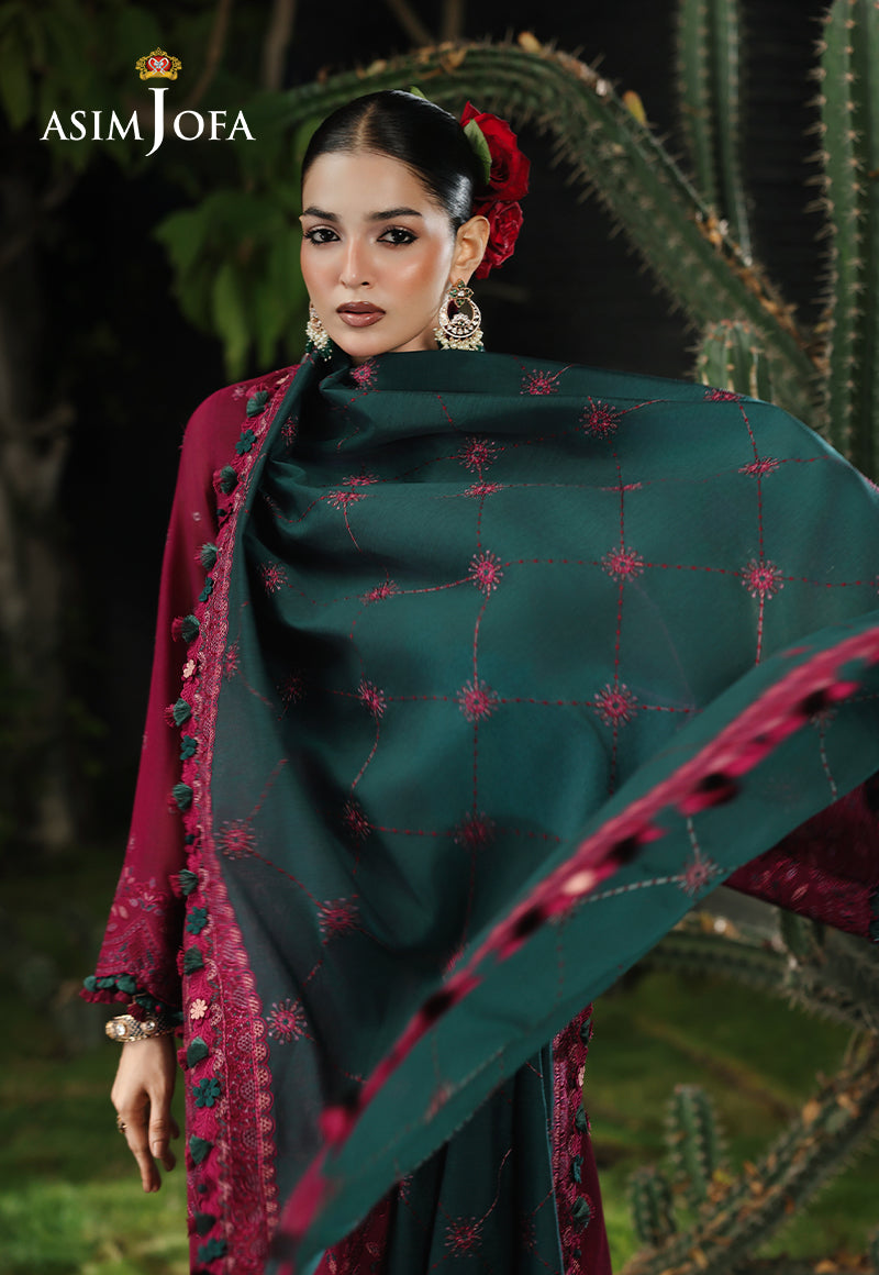 AJULC-04 Embroidered Chikankari Unstitched 3 Pcs