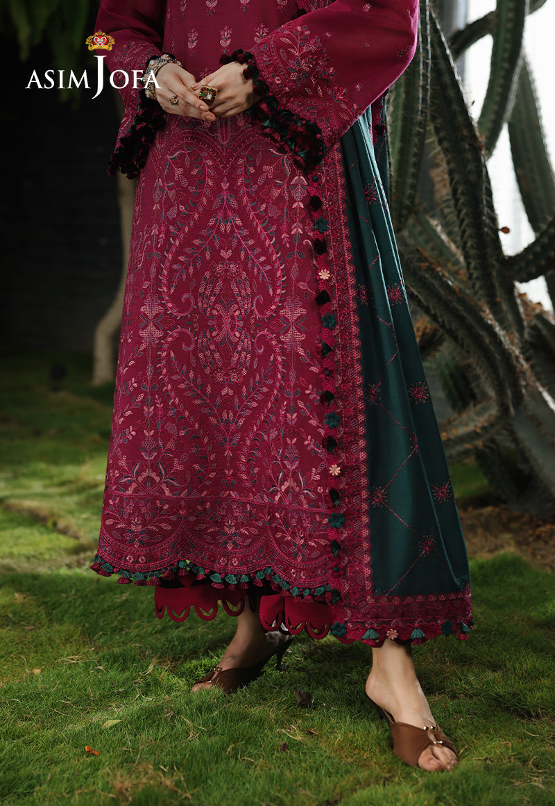 AJULC-04 Embroidered Paper Cotton Unstitched 3 Pcs