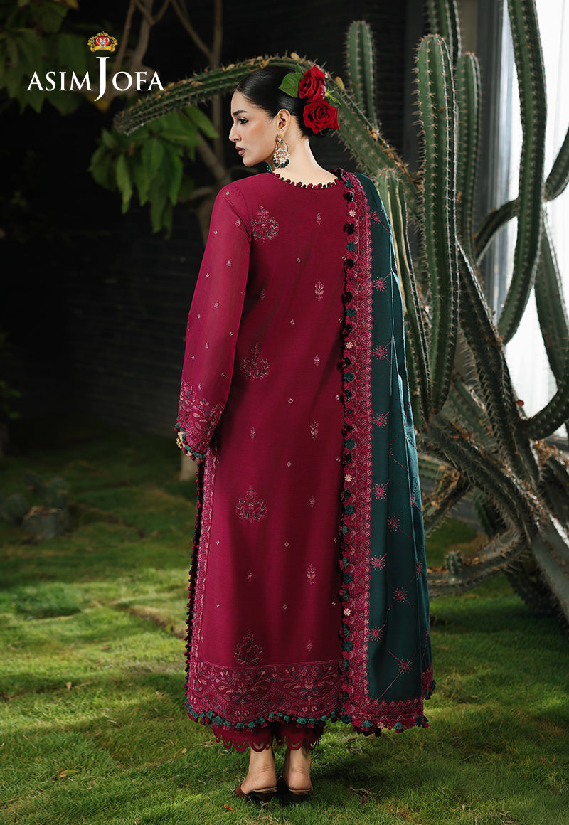 AJULC-04 Embroidered Paper Cotton Unstitched 3 Pcs