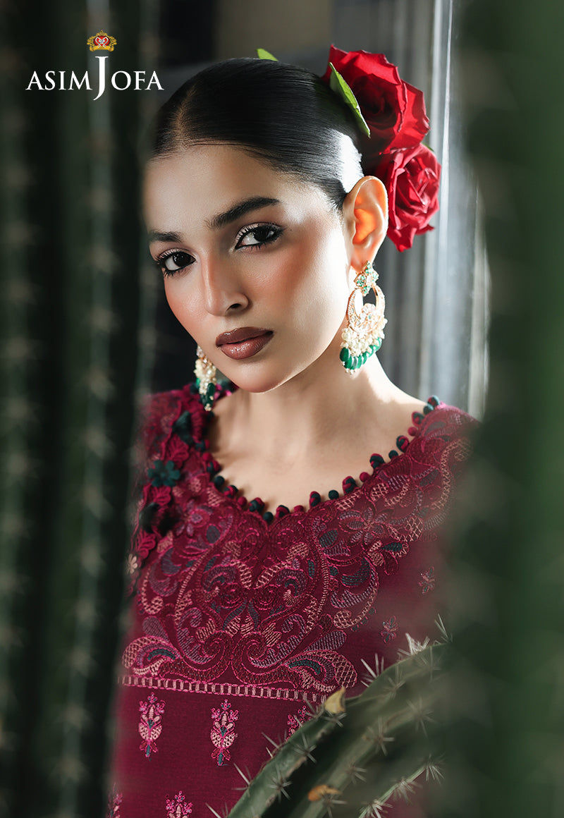 AJULC-04 Embroidered Paper Cotton Unstitched 3 Pcs