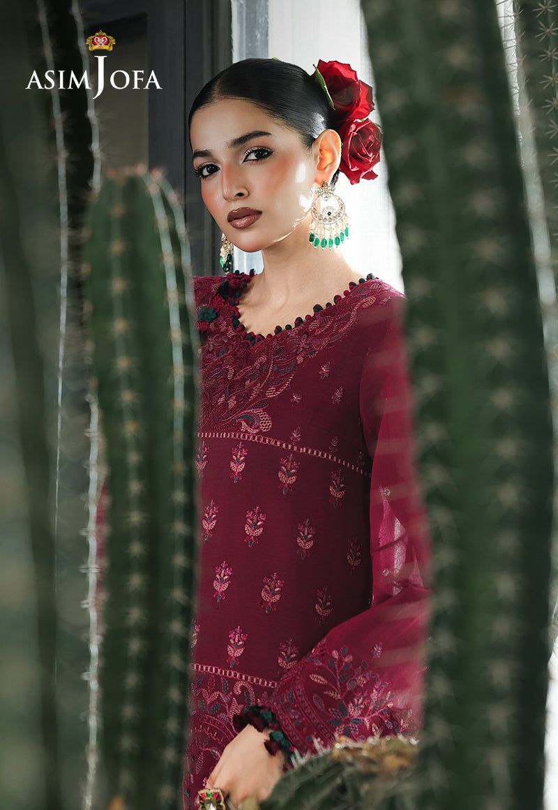 AJULC-04 Embroidered Paper Cotton Unstitched 3 Pcs