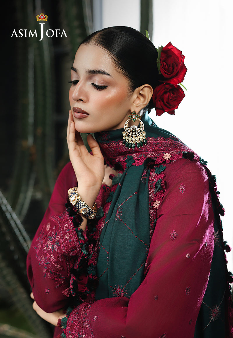 AJULC-04 Embroidered Paper Cotton Unstitched 3 Pcs
