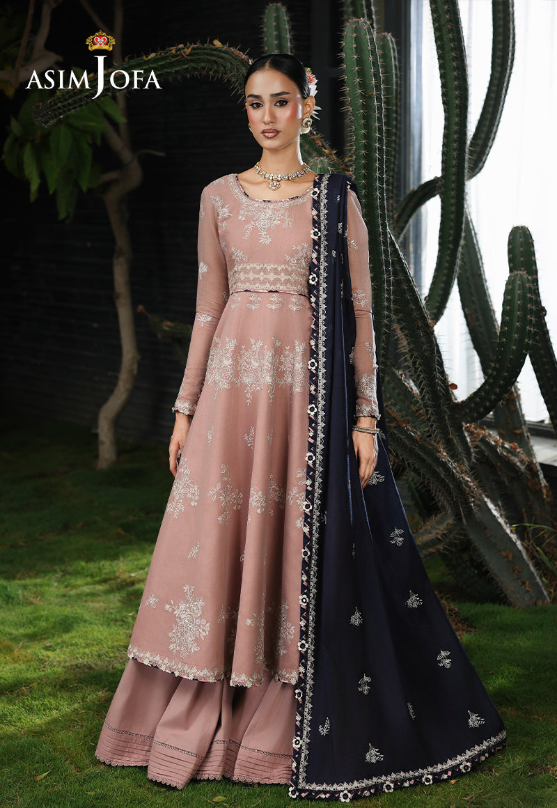 AJULC-02 Embroidered Paper Cotton Unstitched 3 Pcs