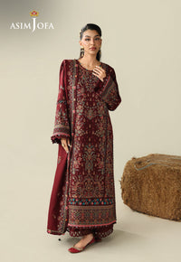 AJULKD-08 Embroidered Rod Stitched 3 Pcs