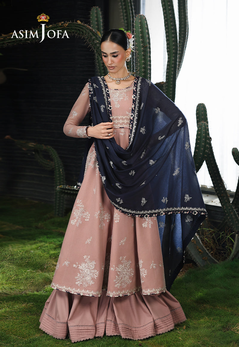 AJULC-02 Embroidered Chikankari Unstitched 3 Pcs