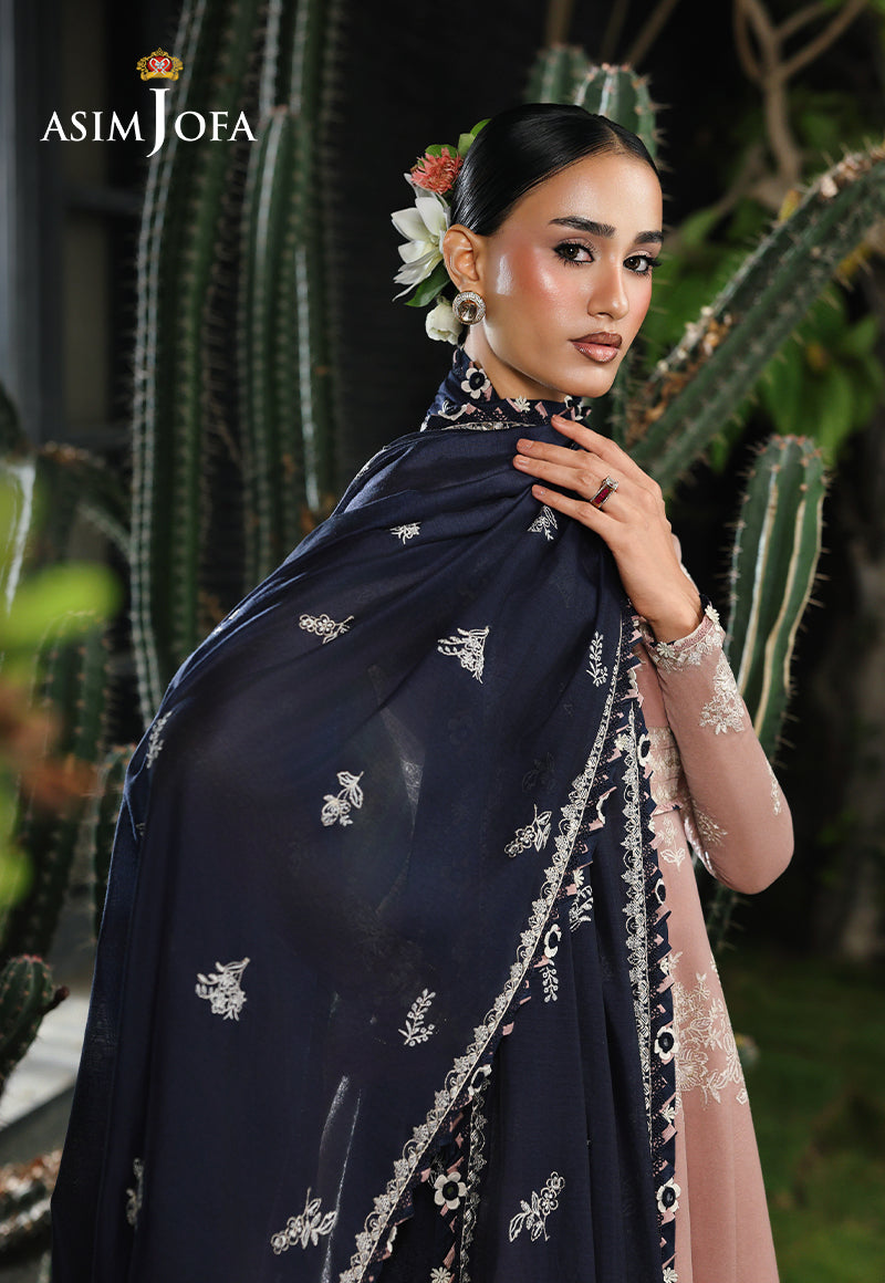 AJULC-02 Embroidered Paper Cotton Unstitched 3 Pcs